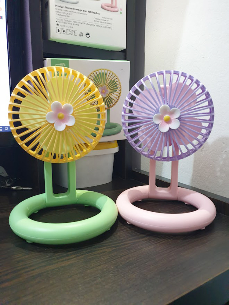 Mini Storage and folding Fan Silence USB Charging Third Gear Wind Speed Fan. 