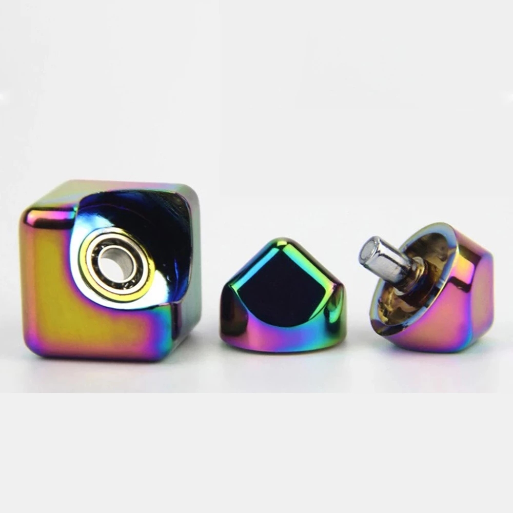 Square Decompression Spinning Top Dice Cube Anti-Anxiety Fingertip Toys Hand Fidget Spinner Vent Toys Flipo Flip For Children. 