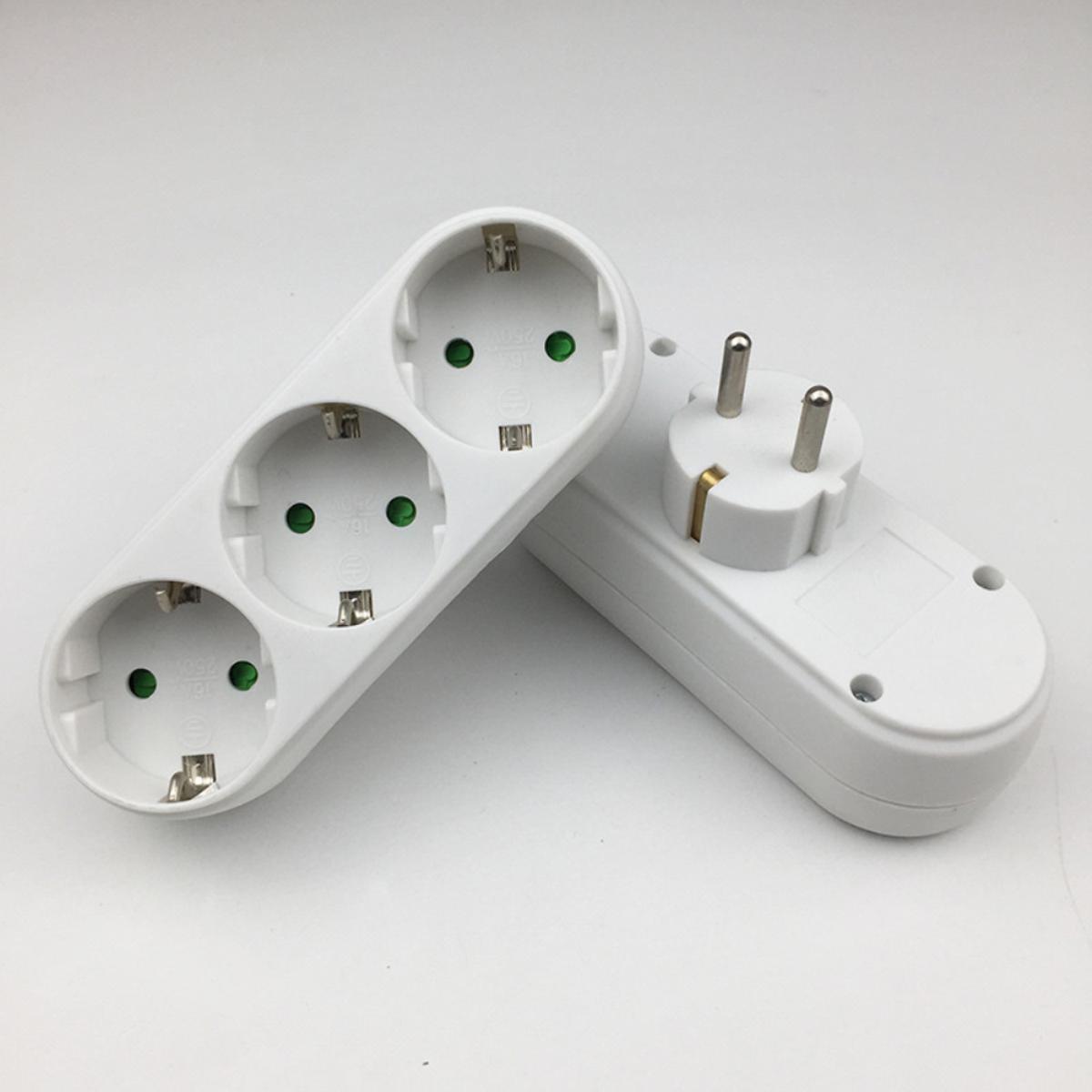 European Conversion Plug 1to 3 Way Socket Adapter EU Standard Power Adapter Socket 16A Travel Plug Extended socket
