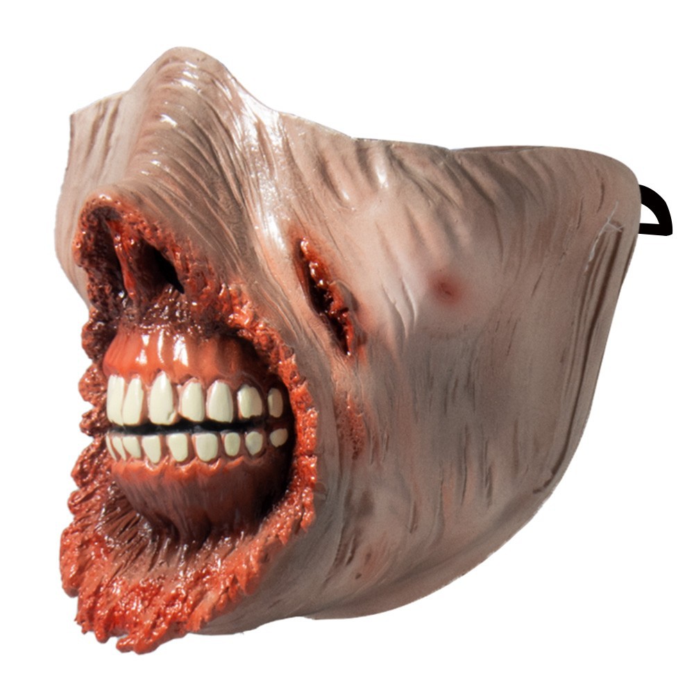 New Halloween Horror Gory Zombie Pointed Teeth Half Face Mask Mutant Zombie Latex Masks. 
