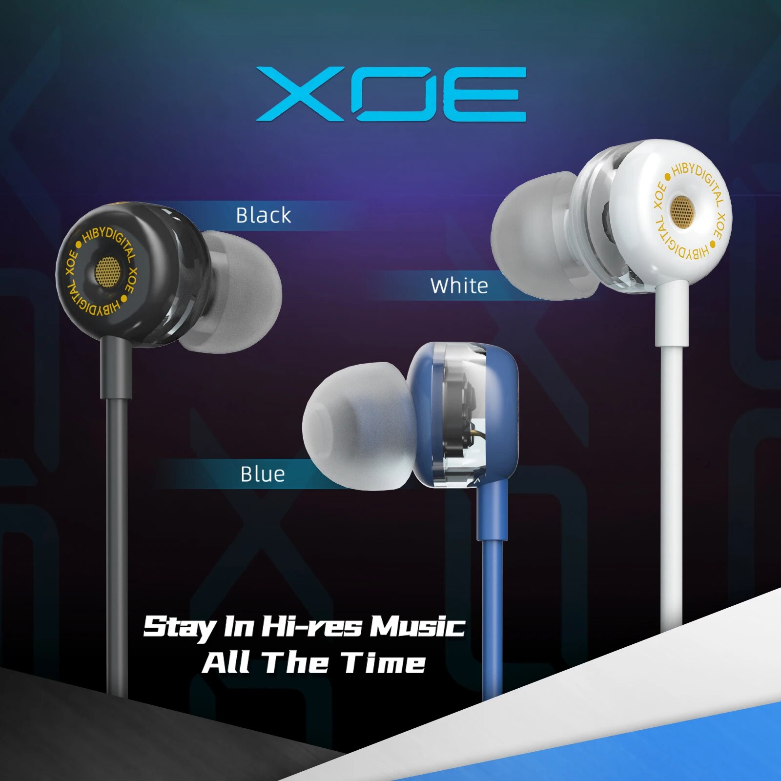 HiBy Digital XOE USB Type C 8mm DLC Diaphragm Dynamic Driver DSD Decoder In-Ear IEM Earphones Earbuds DAC ES9270C With HD MIC