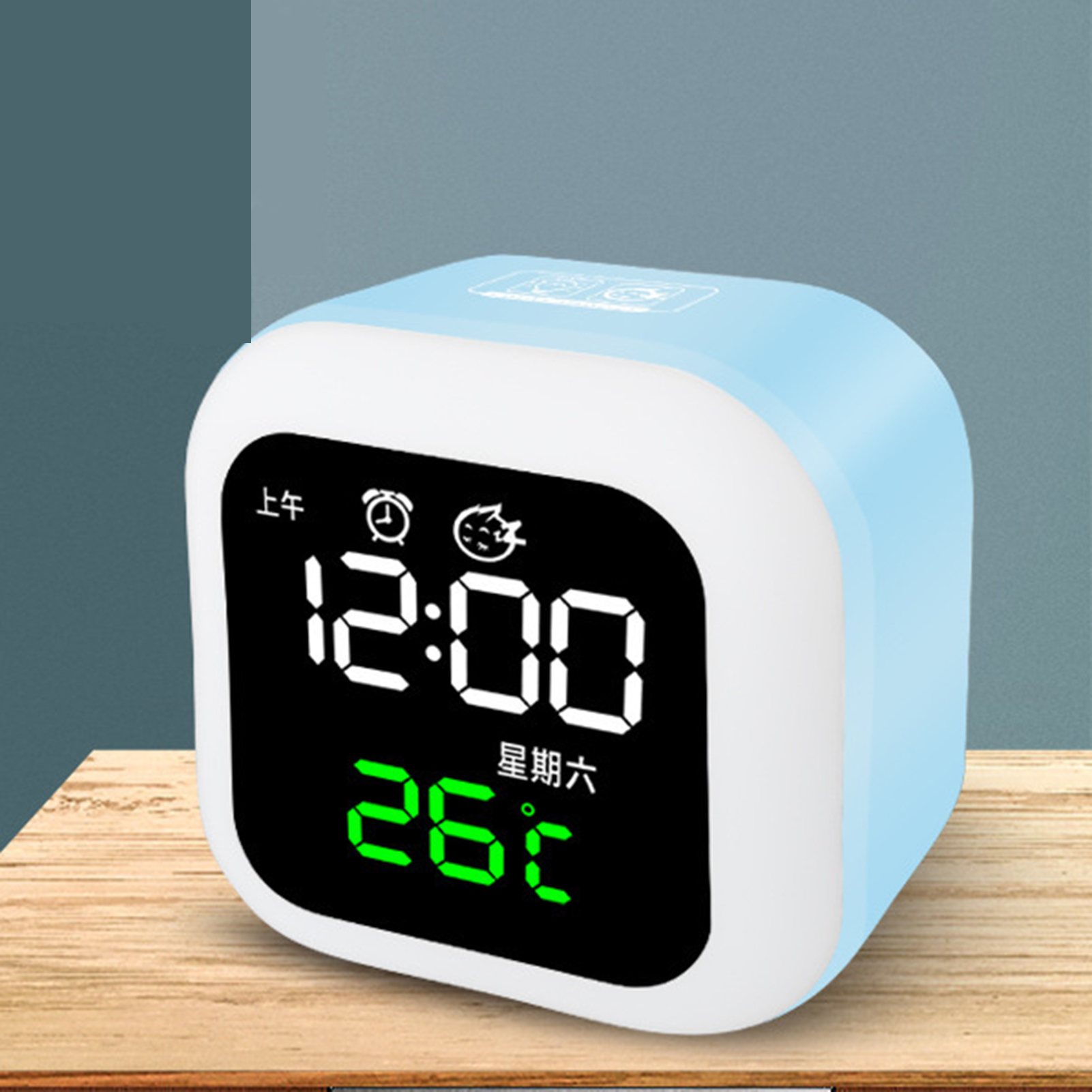 3D LED Digital Wall Clock Date Time Temperature Display Auto Desktop