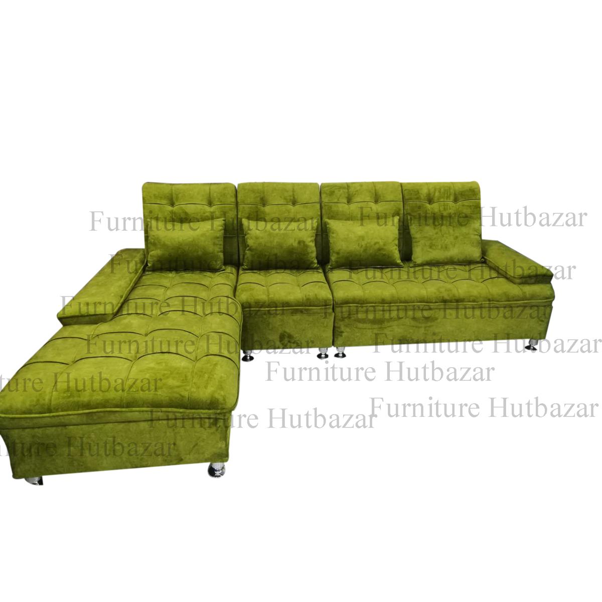 S-12998 - L Shape Sofa Set 5Pcs SS steel paya solid foam Super Quality,5 cushion. 