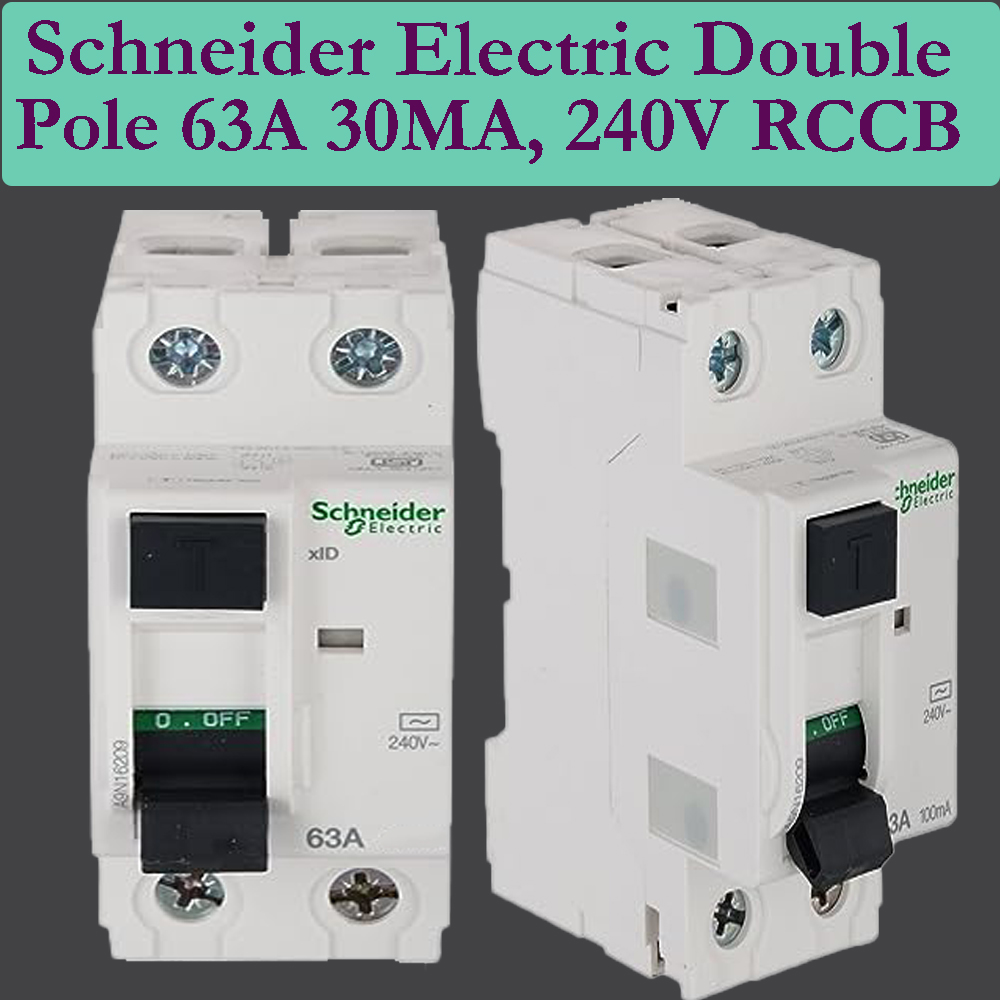 Schneider Double Pole Rccb Residual Current Circuit Breaker 63A 30MA, 240V Original. 
