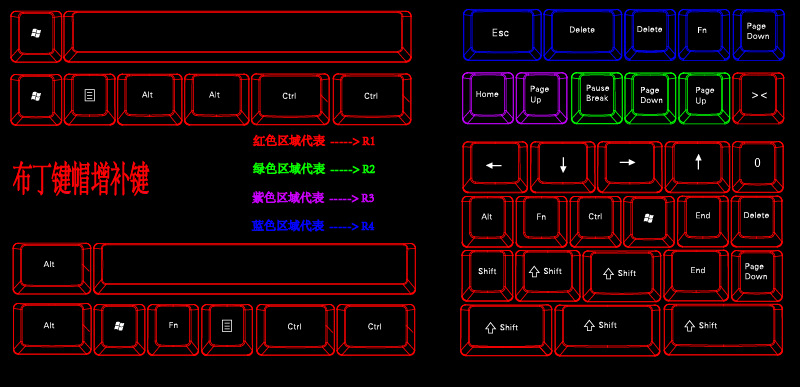 Pudding Keycaps/FOS Steps 6.0U/6.5U Corsair Supplemental Keys: Supplements Black, White, Only. 