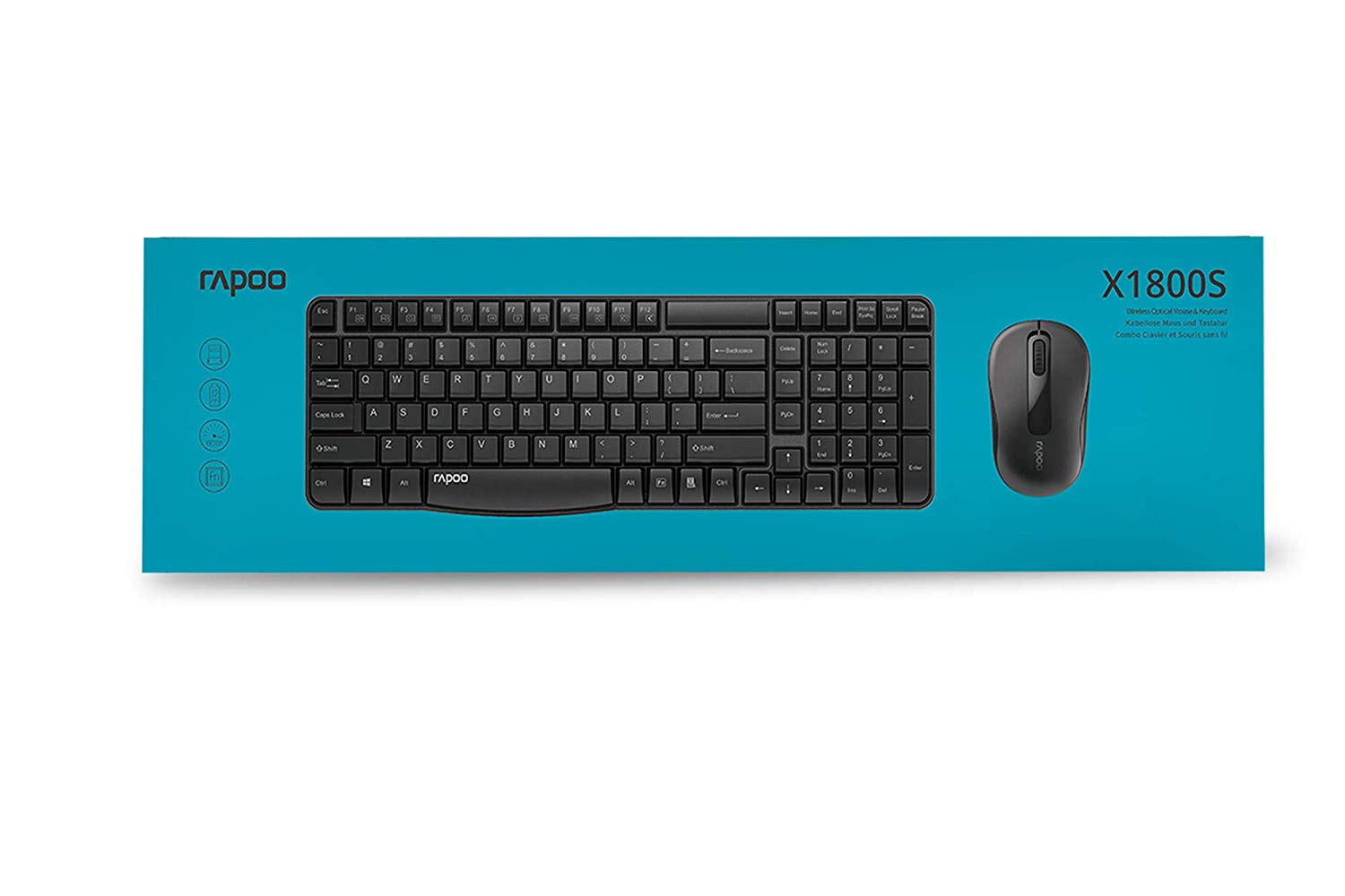 Rapoo X1800S Black Wireless Keyboard & Mouse Combo with Bangla. 