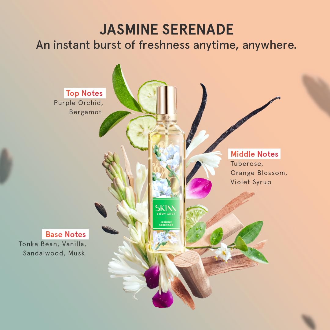 SKINN by Titan Body Mist for Her/Women 230 ML, Jasmine Serenade