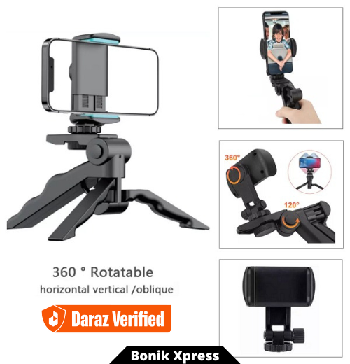 Mini Flexible Tripods Phone and Live Set for Professional Photo Video Camera Handheld Stabilizer Hand Grip Vlogging Tripod With 360° rotatable phone holder for DSLR GoPro  Action Camera & Smartphone. 