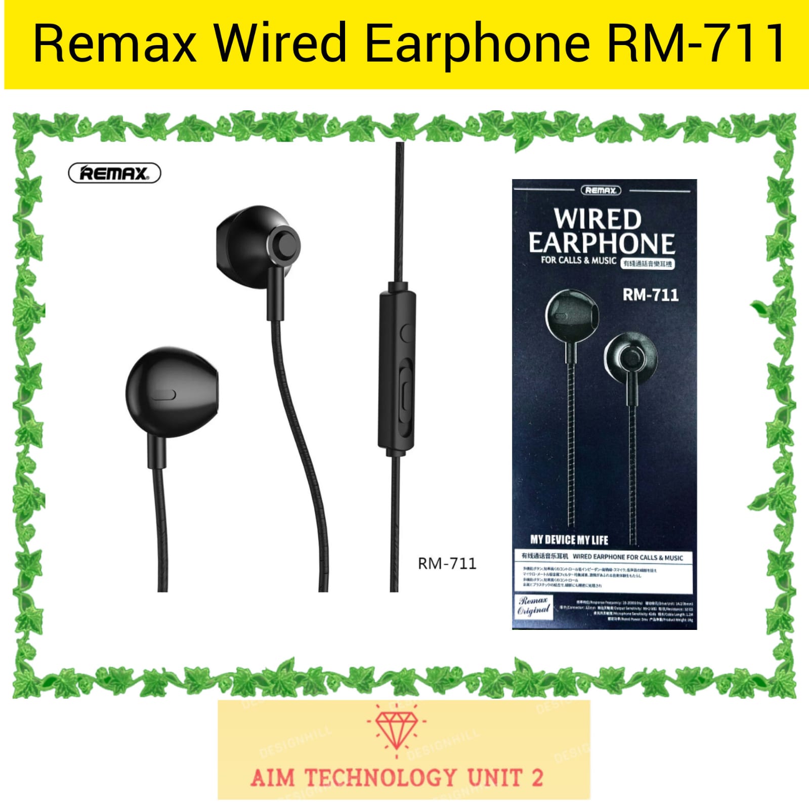 Remax Rm-711 Earphone Wired Headset - Headphone | Daraz.com.bd