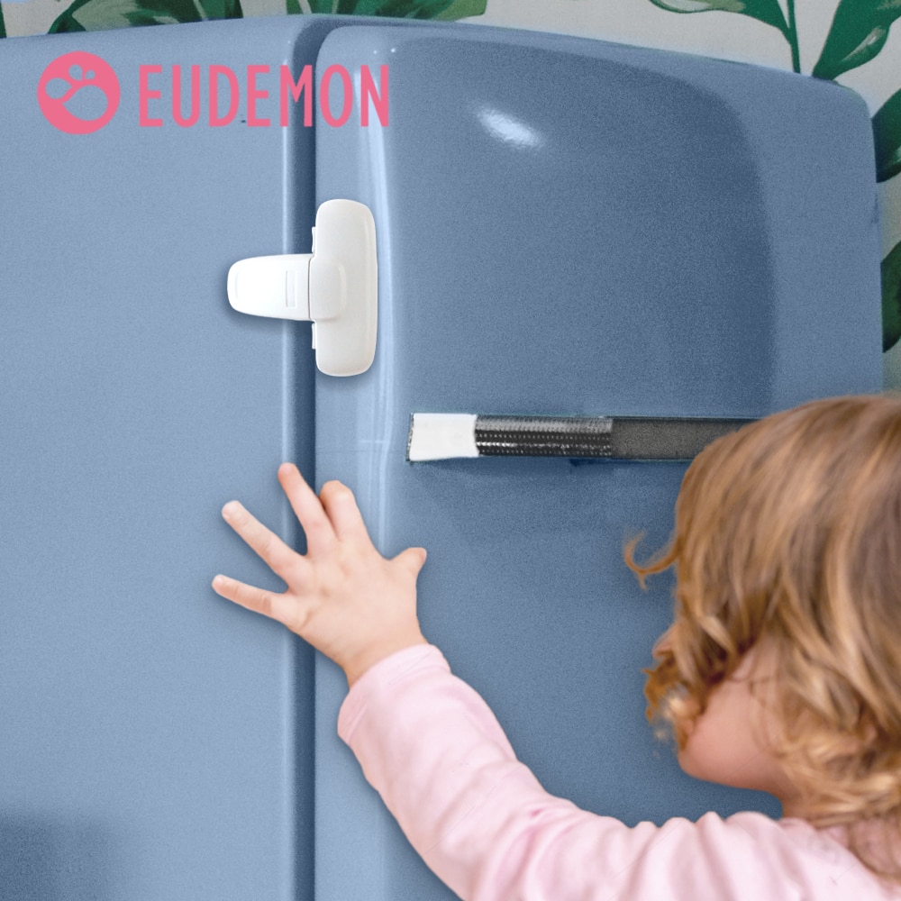 【happy one】EUDEMON Single Door Fridge ty Lock for Mini Refrigerators Door Baby Protection From Children Lock. 