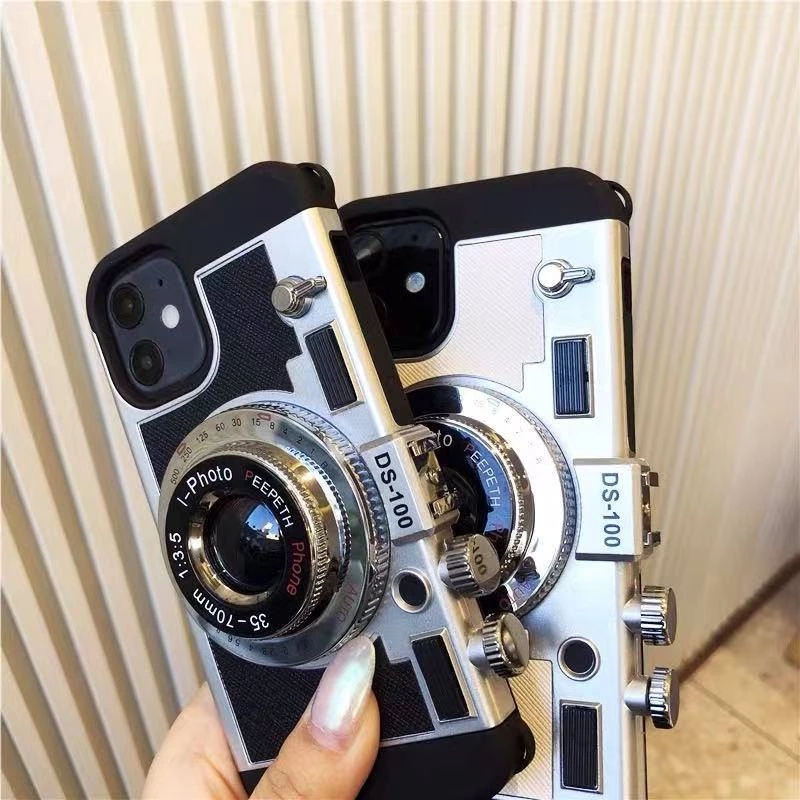 Emily In Paris 3D Retro Camera Leather Case for IPhone 11 13 14 15 Pro Max 12 Mini XS XR X 7 8 Plus SE 3 IPone 15Pro Accessories. 
