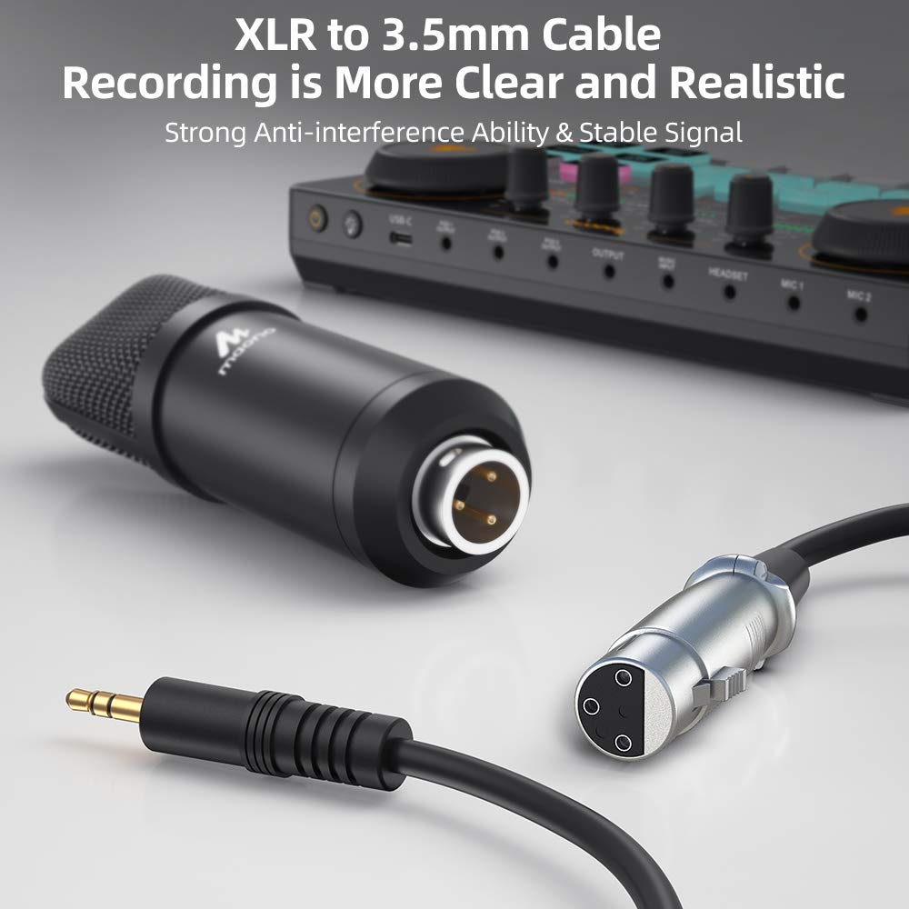 Maono AU-A03 Condenser Microphone Kit Podcast Mic with Boom Arm Microphone Stand (Black). 