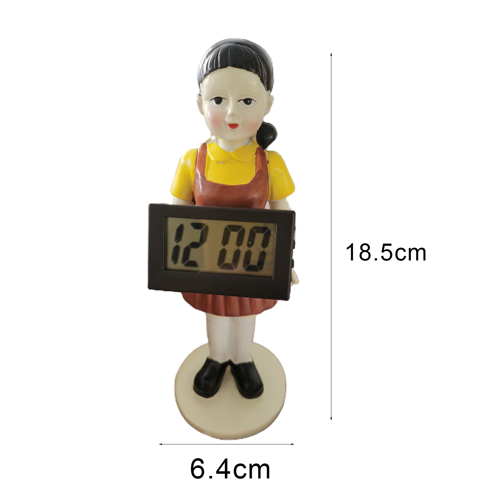 Squid Game Clock Vivid Pattern Clear Screen Lightweight Alarm Clock Wake You Up Red Light Doll for Home Use. 