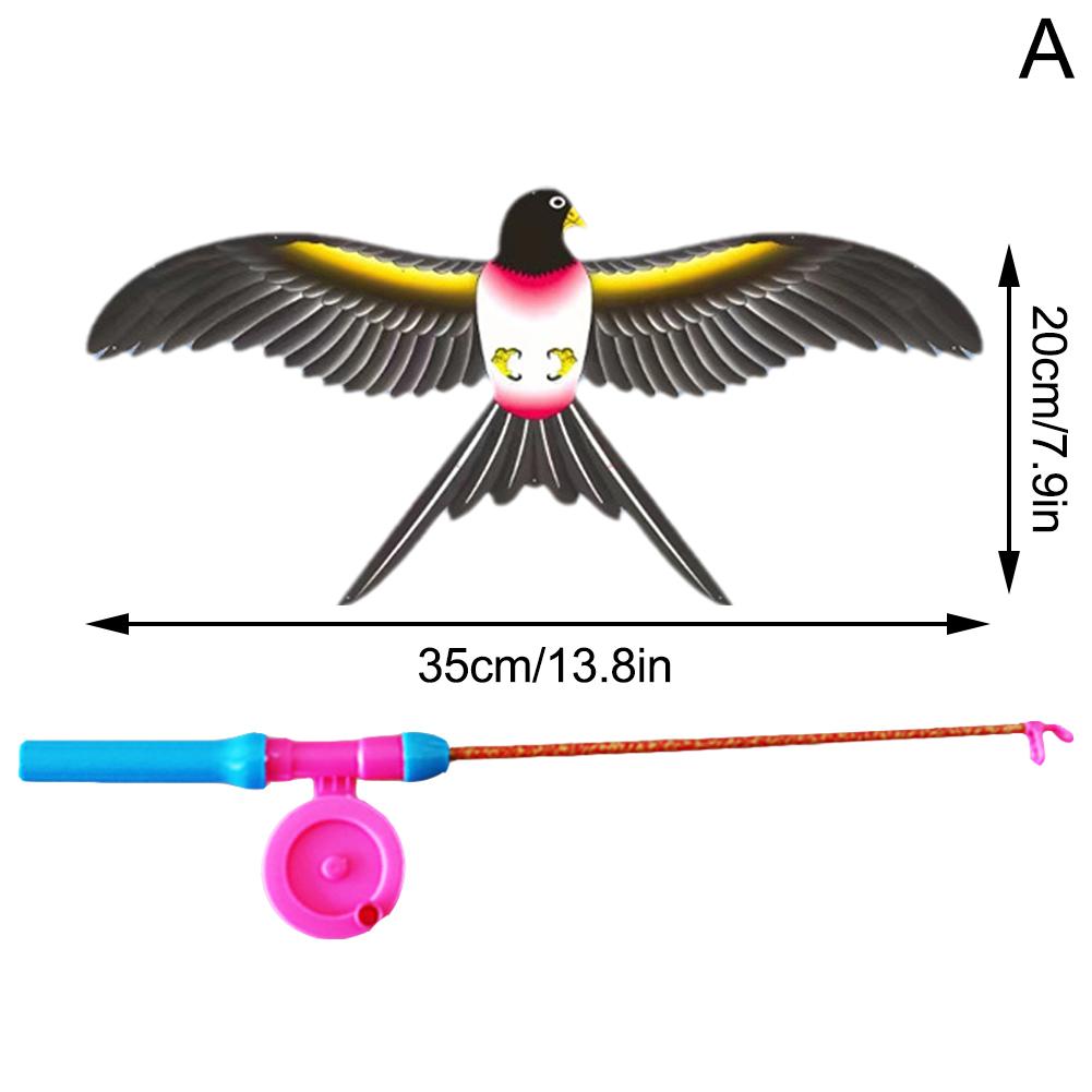 Children Toy Cartoon Eagle Foldable Mini Plastic Toys Hand Brake Fishing Rod Butterflies For Kids Outdoor Toy For Fun | Daraz.com.bd