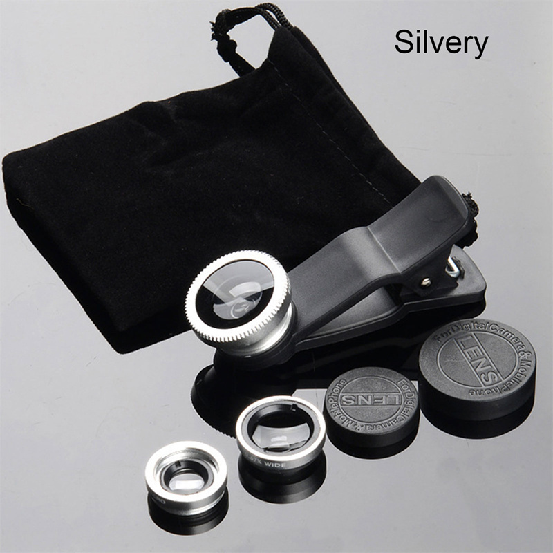 Fish Eye Lenses Mobile Phone Camera Lens Kit Zoom Fisheye Wide Angle With Clip Demoo