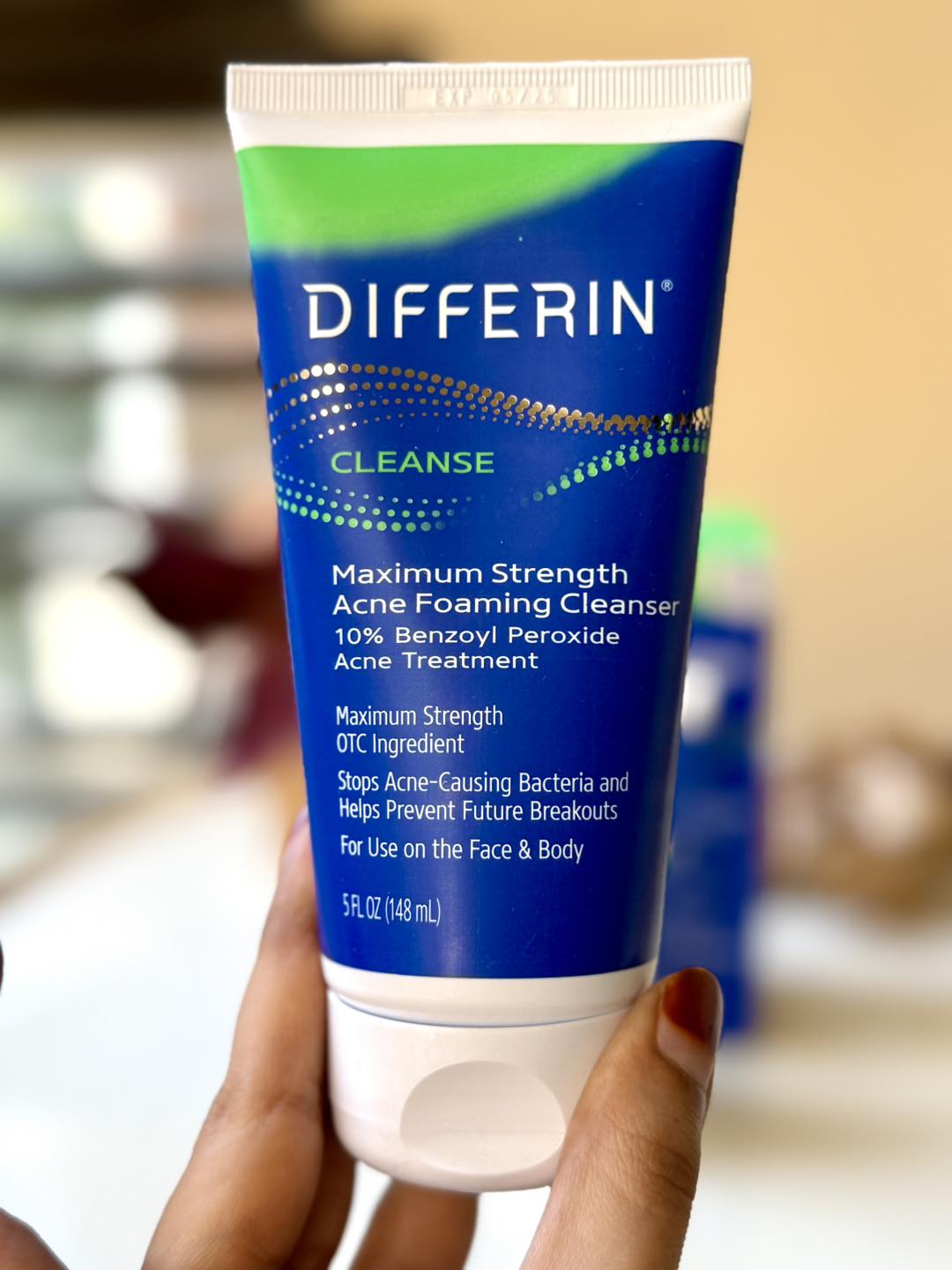 Original USA made Differin Maximum Strength Acne Foaming Cleanser With 10% Benzoyl Peroxide For Acne Treatment 148ml