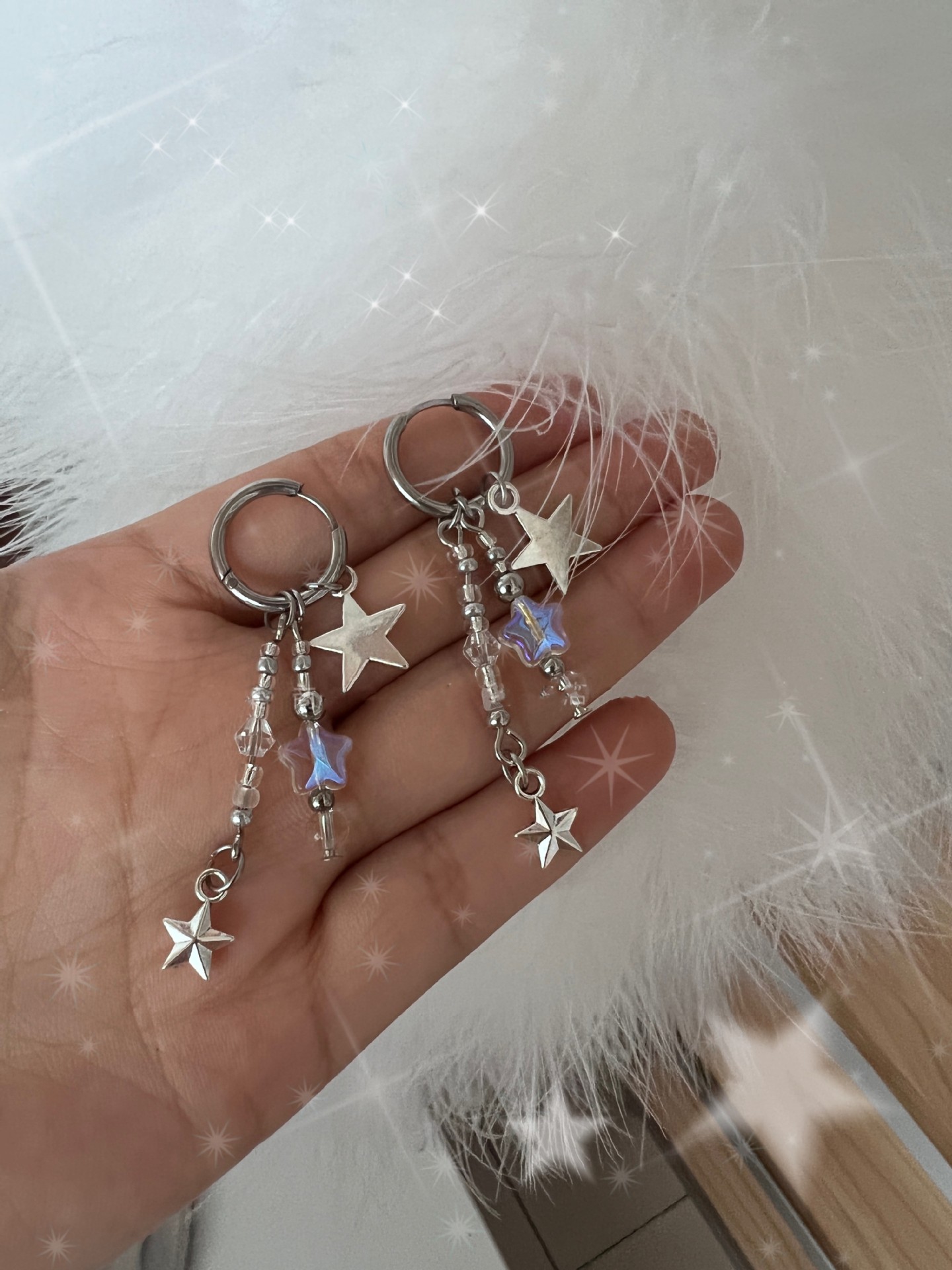 Y2K Millennial Niche Irregular Five-Pointed Star Earrings Adjustment Earrings Female Xia Chaoxian Sweet Fashion Earrings