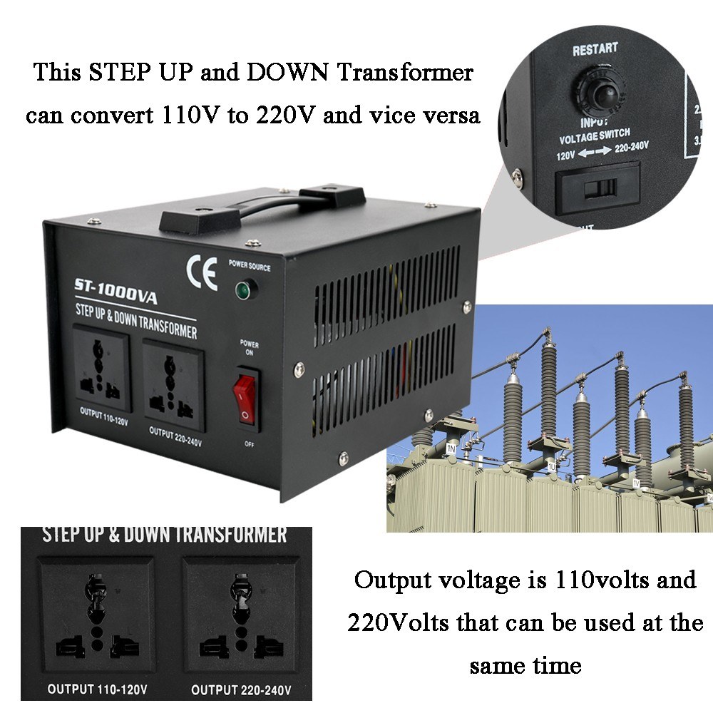 Intelligent Efficient Step Up Down Transformer ST-1000W Household Electrical Appliance Voltage Converter - eu. 