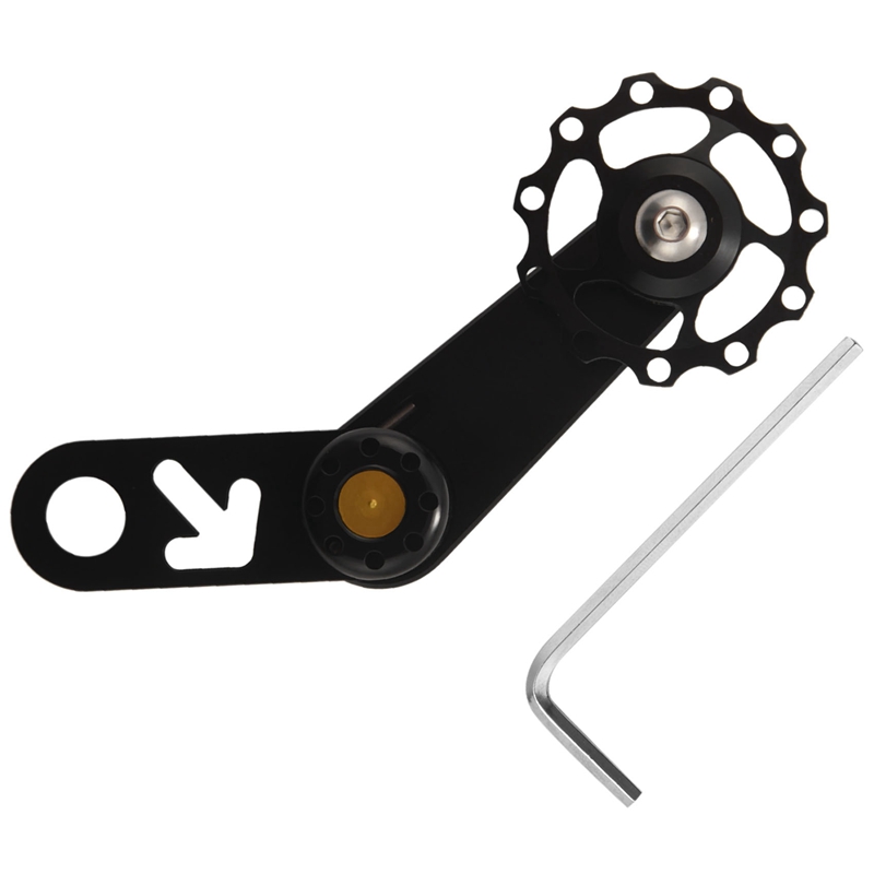 Folding Bike Chain Tensioner Bicycle Guide Wheel Single Speed Rear Derailleur Chain Tensioner with Sprocket. 