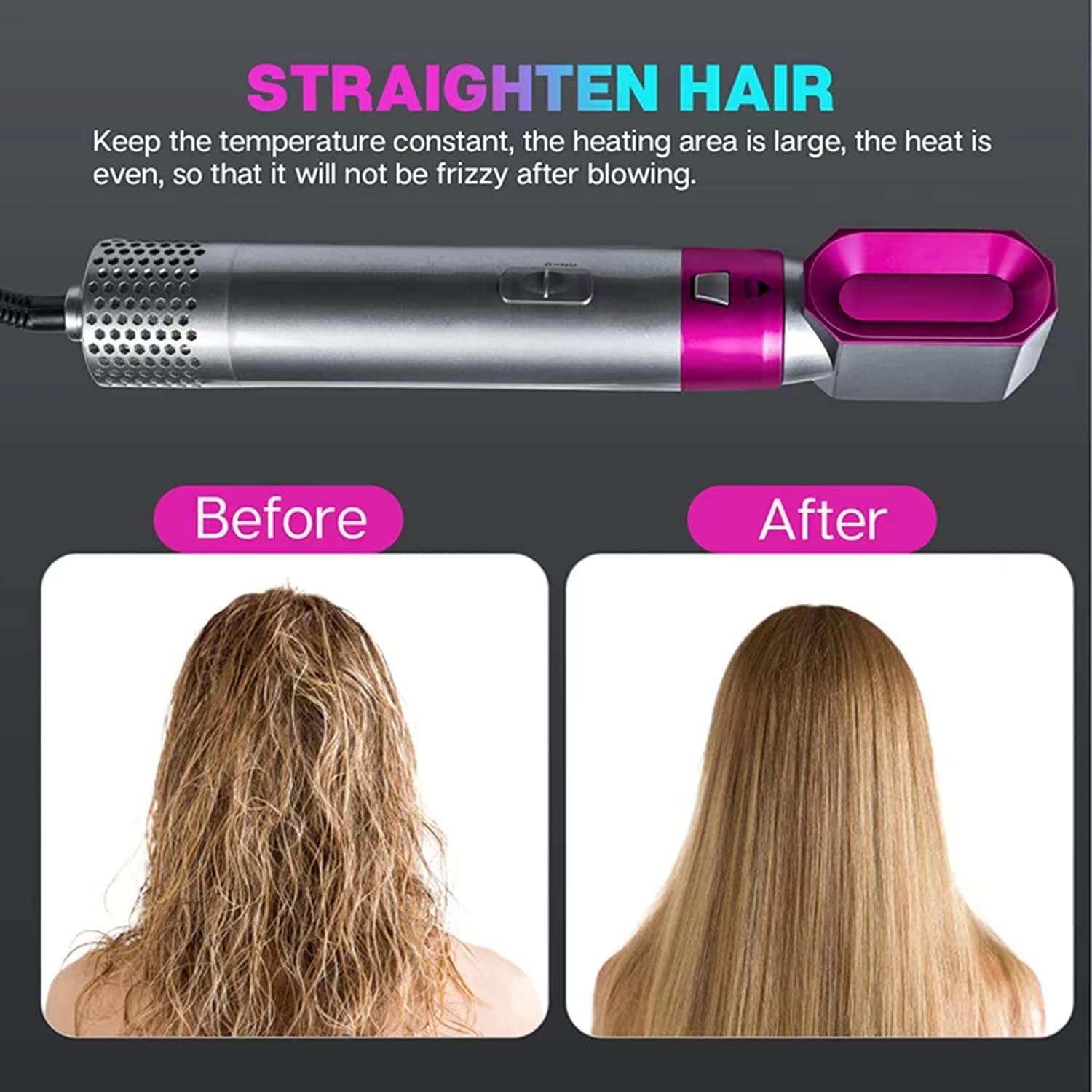 5 in 1 Multifunctional styling tool, The Detachable  Automatic Suction Hair Curler, 5 in 1 Multi-Head Hot Air Comb. 