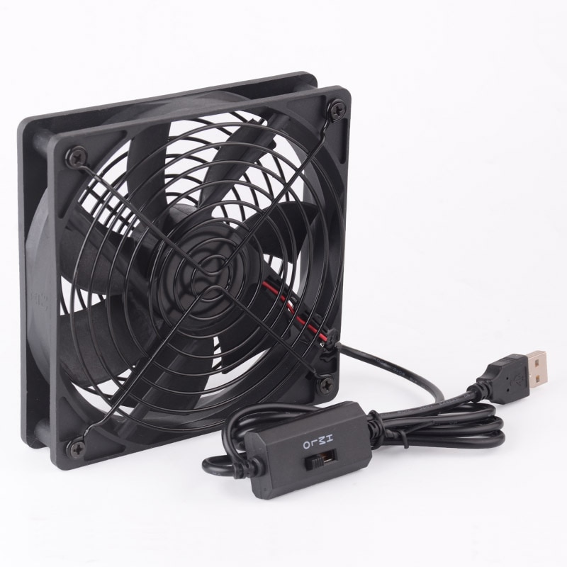 120Mm 5V USB Powered PC Router Fans With Speed Controller High Airflow Cooling Fan For Router Modem Receiver. 