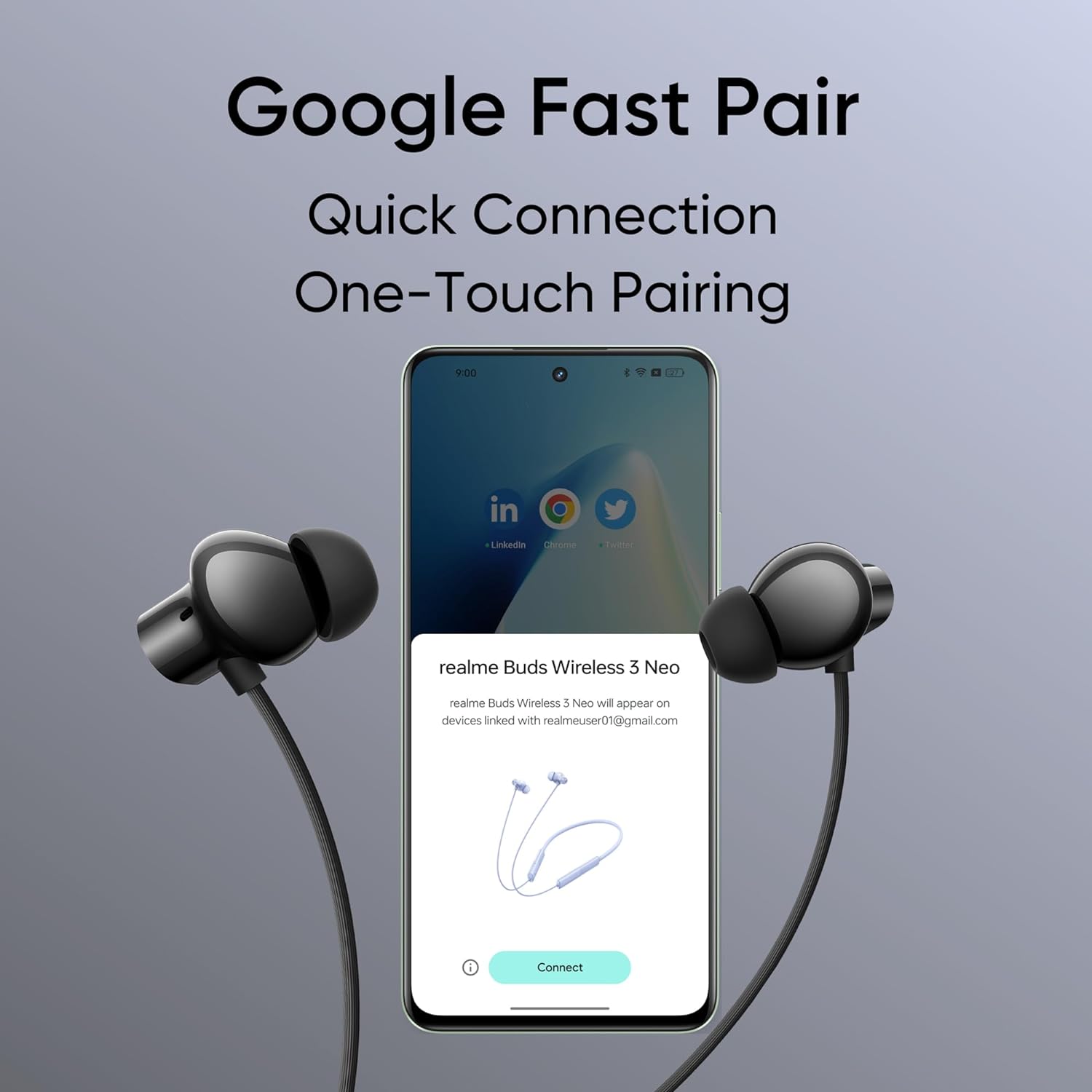 Realme Buds Wireless 3 Neo in Ear Bluetooth Neckband with 13.4 Mm Dynamic Bass Boost Driver,Upto 32 Hours Playback,Fast Charge,Ai Enc,45Ms Low Latency,Ip55 Dust&Water Resistannt&Bluetooth V 5.4. 