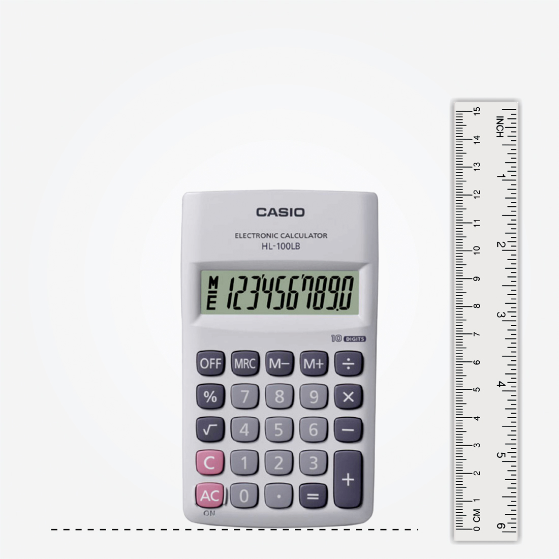 Casio HL100LB Battery Powered Basic Calculator - Grey. 