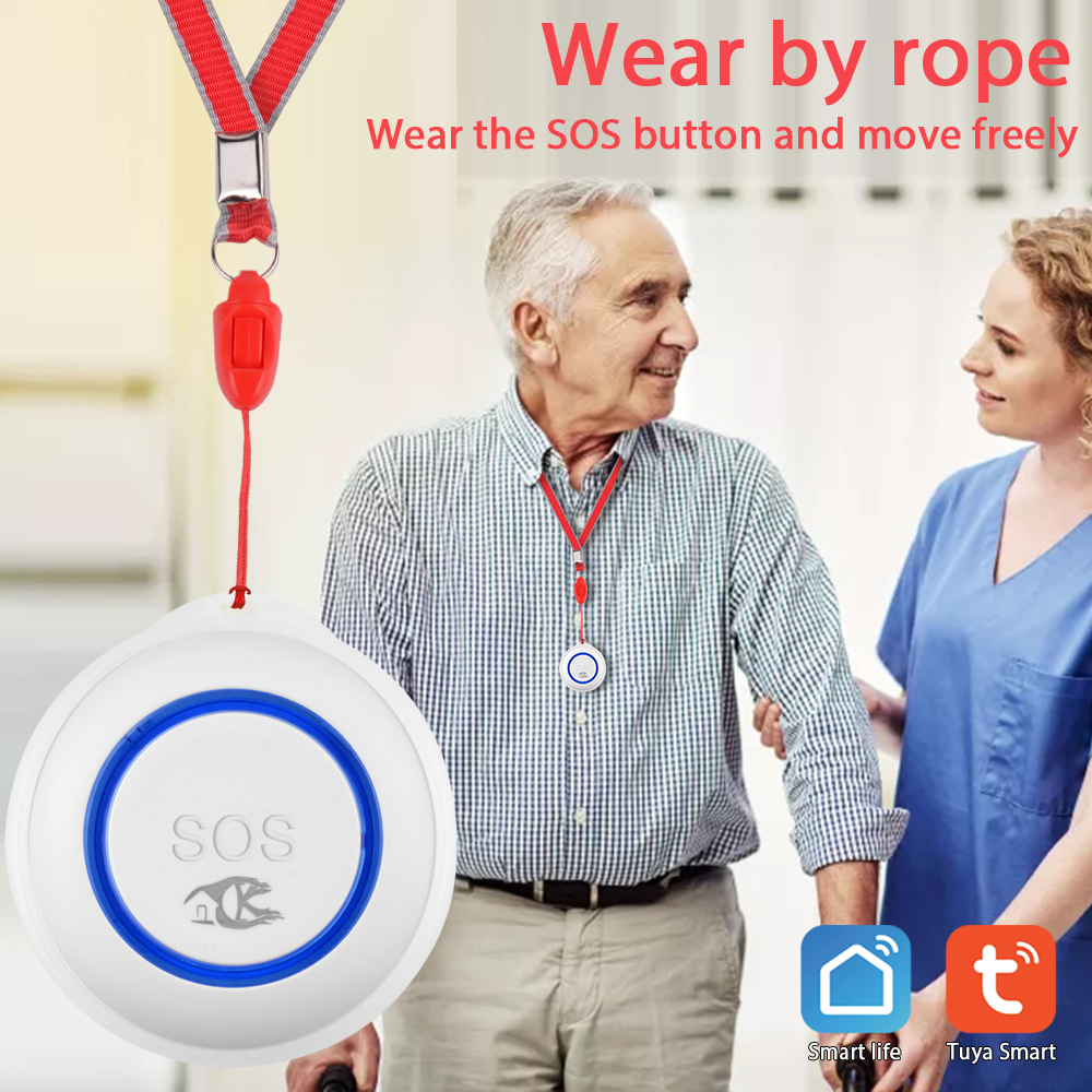 Tuya Smart Wifi emergency button one-key alarm call for help button for the elderly, intelligent scene linkage hot sell. 