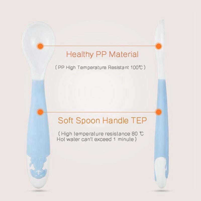 2 pcs/set silicone twisted and bent fork and spoon easy to use baby eating flexible with box. 