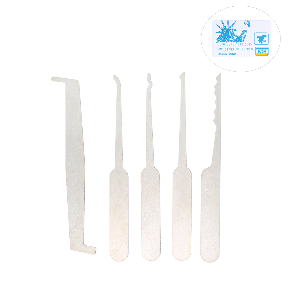 5 PCS Lock Picking Set Practice Locksmith Tools Lockpicking Kit for Beginners Professionals Kids. 