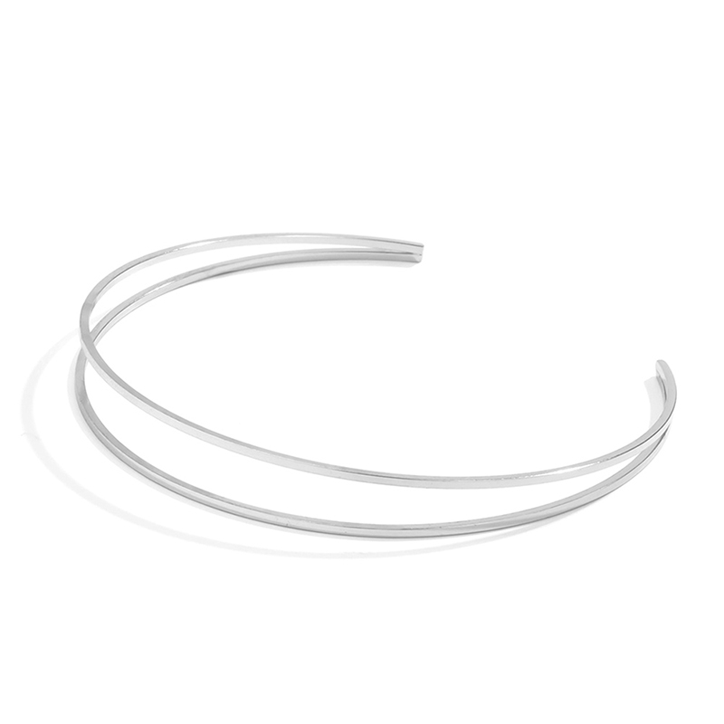 Metal Hollow Double C-shaped Arm Bracelet Bangles Hand Jewelry For Women Geometric Open Upper Arm Cuff Armlet Armband Hand Chain. 