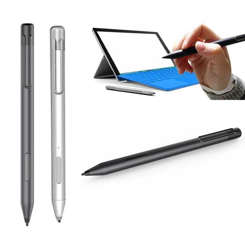 For Microsoft Surface Go Pro7/6/5/4/3 Electronic Pen Touch Capacitance Pen 4096 Levels of Pressure with Tip Extractor+Tip -Silver. 
