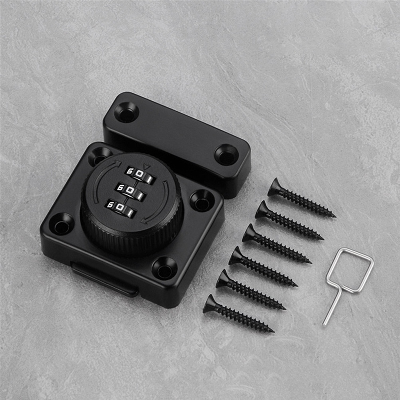 Mechanical Keyless Cabinet Lock, Swivel Drawer Lock (Black). 