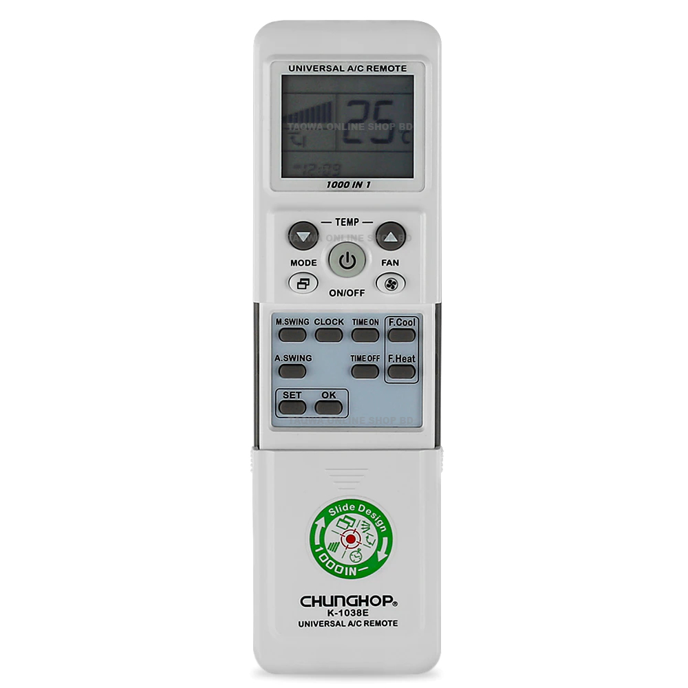 Universal Air Conditioner Remote Control K-1038E Air Conditioning Controller Cool & Heat. 