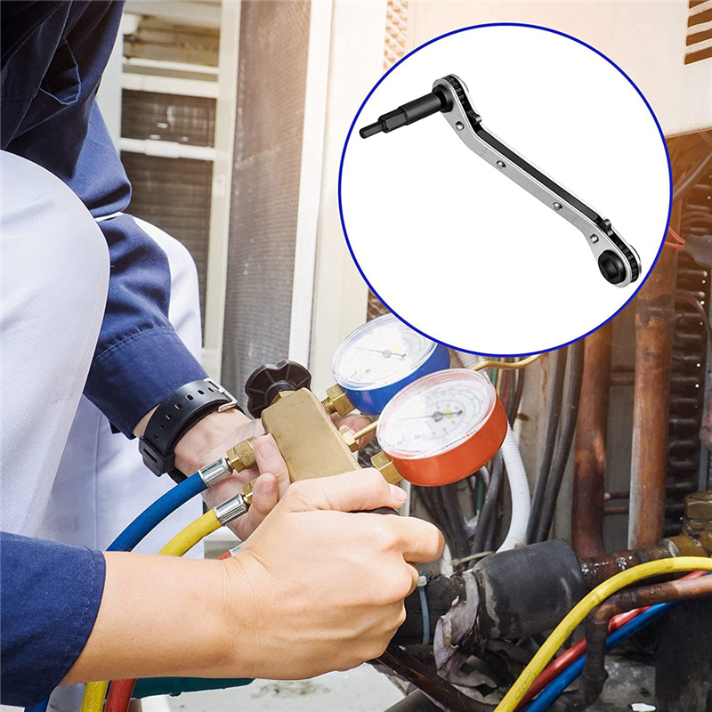 Hvac Service Wrench with Hex Bit Adapter. 