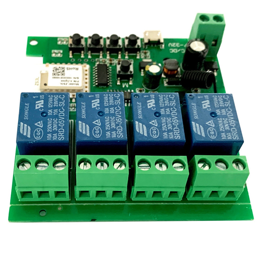 Zigbee Tuya Smart 4CH Relay Module DC5V 7-32V RF433Mhz Remote Control Light Switch Work with Alexa Google Home. 