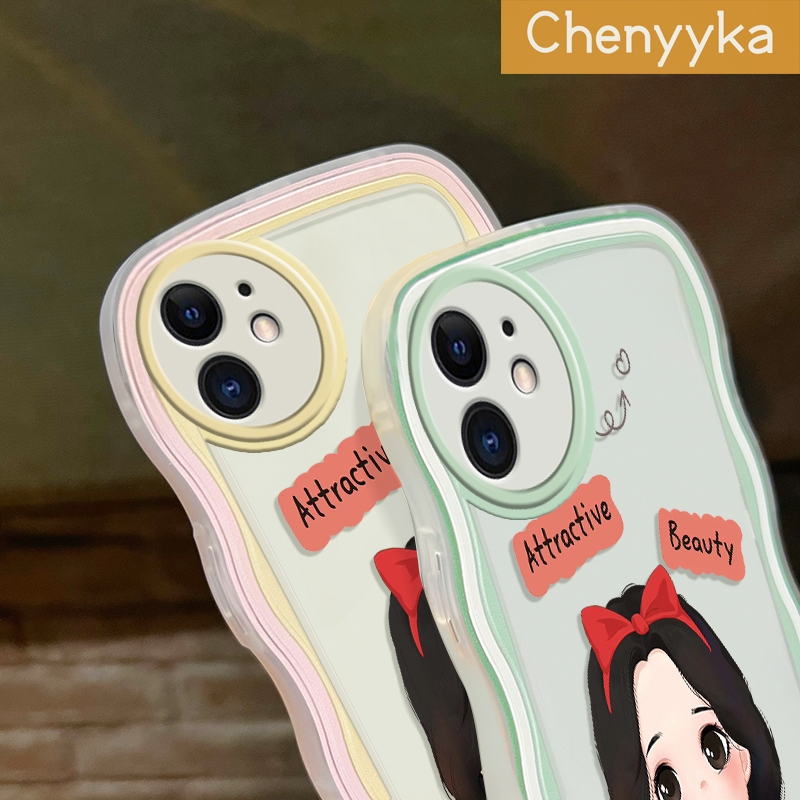 Chenyyka For OPPO A57 2016 OPPO A39 Case Cartoon Snow White New Design Colorful Lovely Wave Border Soft Clear Shockproof Phone Cases Creative Camera Transparent Casing Simple Gentle Protective Cover. 