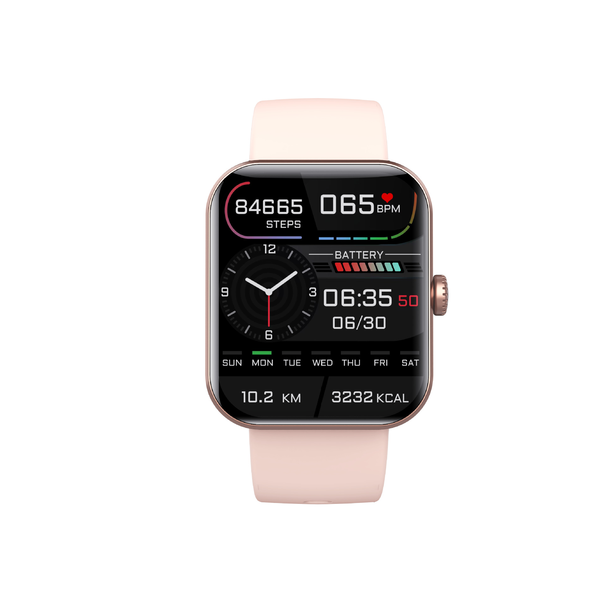 The new cross-border F57L smart watch body temperature, heart rate, blood oxygen information reminder, step counting, smart bracelet, sports watch. 