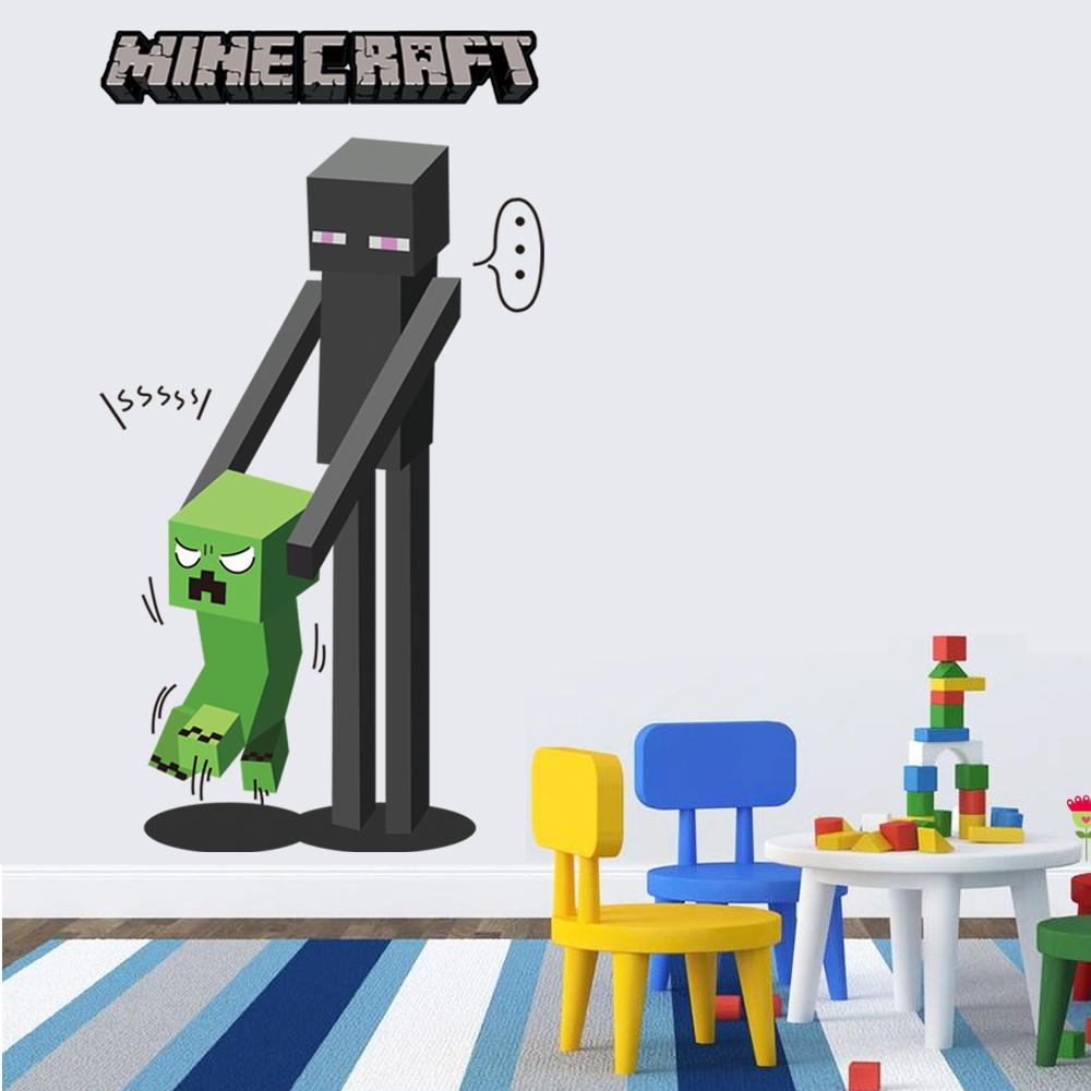 MineCraft Game 3D Enderman Catch Baby Creeper DIY Home Decal Decor Wall Mural Decoration Sticker. 