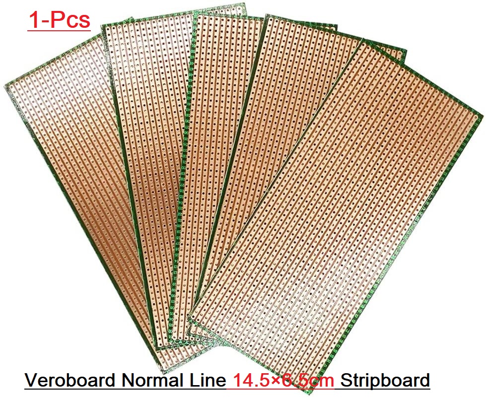 LINE TYPE VERO BOARD Veroboard Normal Line 14.5×6.5cm Stripboard PCB Printed Circuit Board For Prototyping Designing Weld Soldering Arduino Cables Connectors DIY. 