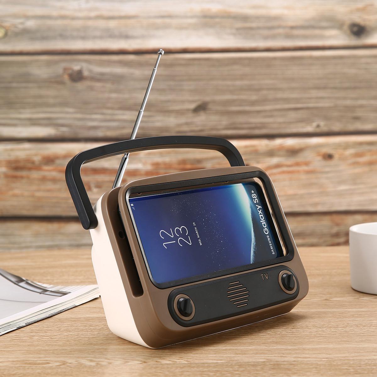 Wireless Portable Speaker,Retro TV Radio With Smartphone Stand Holder,TF Card, AUX FM Radio,3D Stereo Sound Quality For Camping, Biking. 