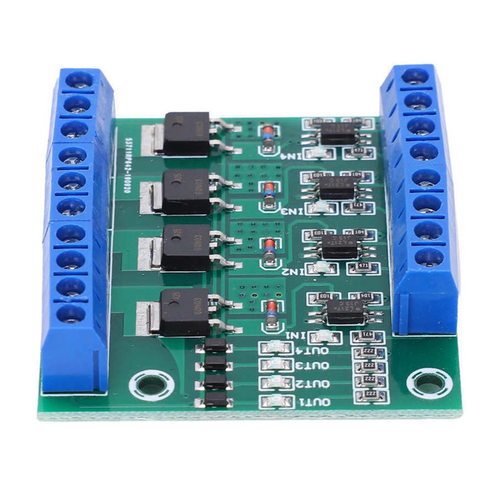 4 Channel Amplifier Circuit Board Driver Module Optocoupler Isolation DC Module (Green,1 Pcs). 