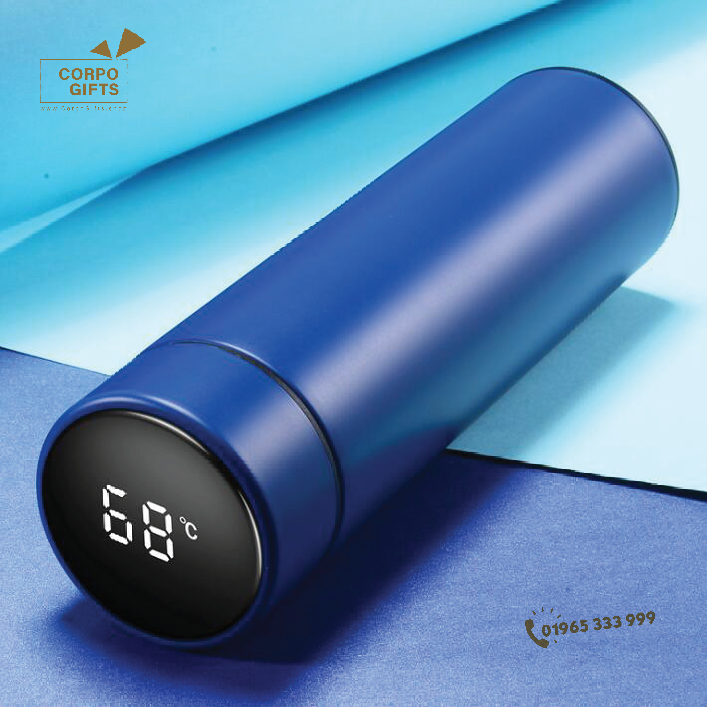 Smart Vacuum Insulated Water Bottle with LED Temperature Display 500 ml Flask. 