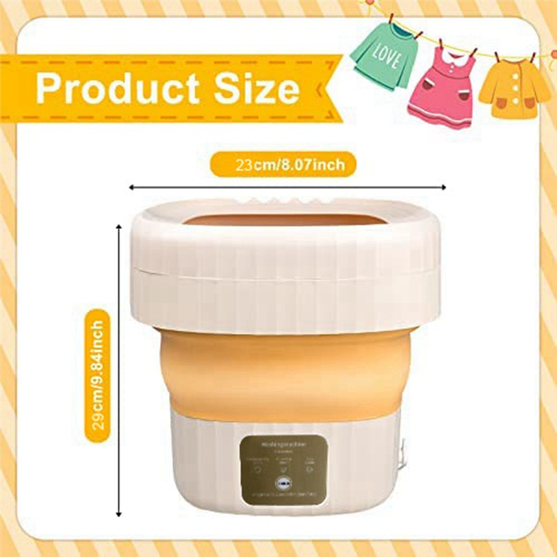 Small Bucket Washing Machine with Touch Screen and Drainer Basket for Camping, Apartment US Plug. 