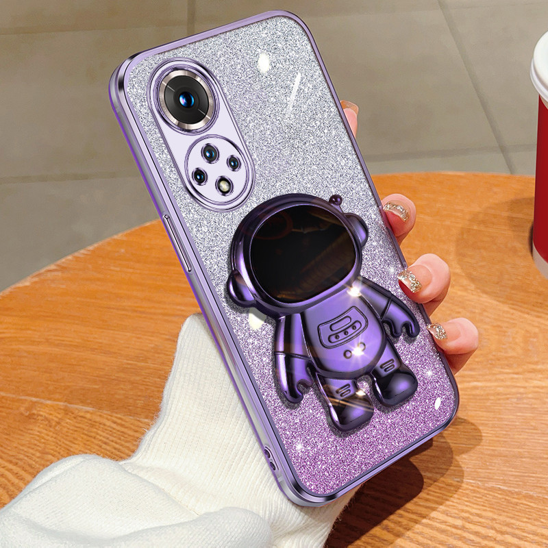 Phone Back cover case Huawei Nova 9 / Nova 9 SE Back cover Soft makeup mirror holder electroplating astronaut mobile phone case