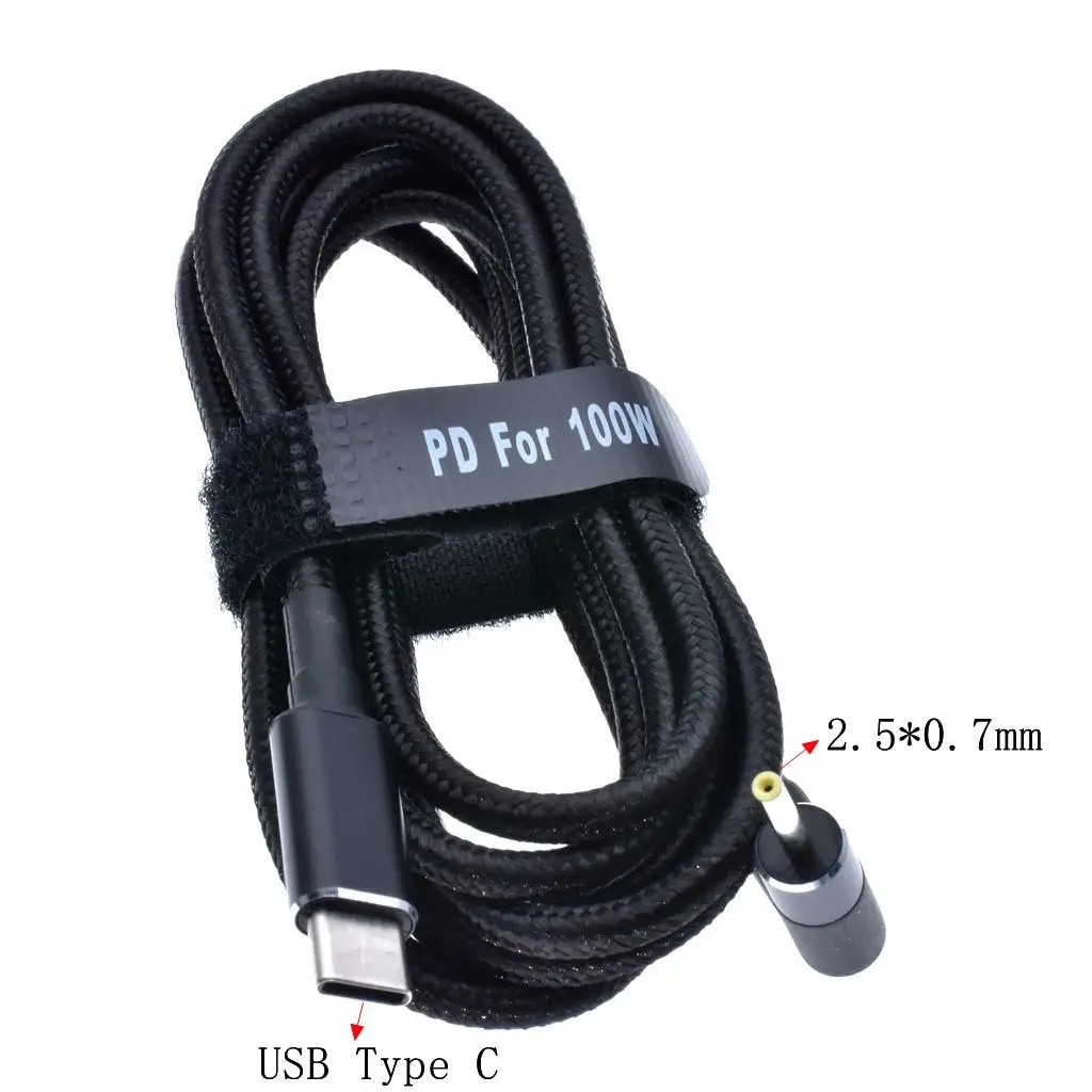 100W 5A PD to DC 5.5*2.1 5.5*2.5 7.4*5.0 4.5*3.0 Decoy trigger Adapter cable TYPE-C PD Decoy line charging notebook charger. 