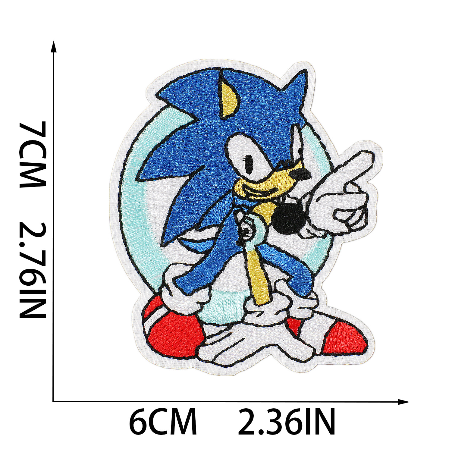 Xiaotian Cartoon Hedgehog Anime Computer Cloth Game Character Embroidery Zhangzi Patch Paste. 