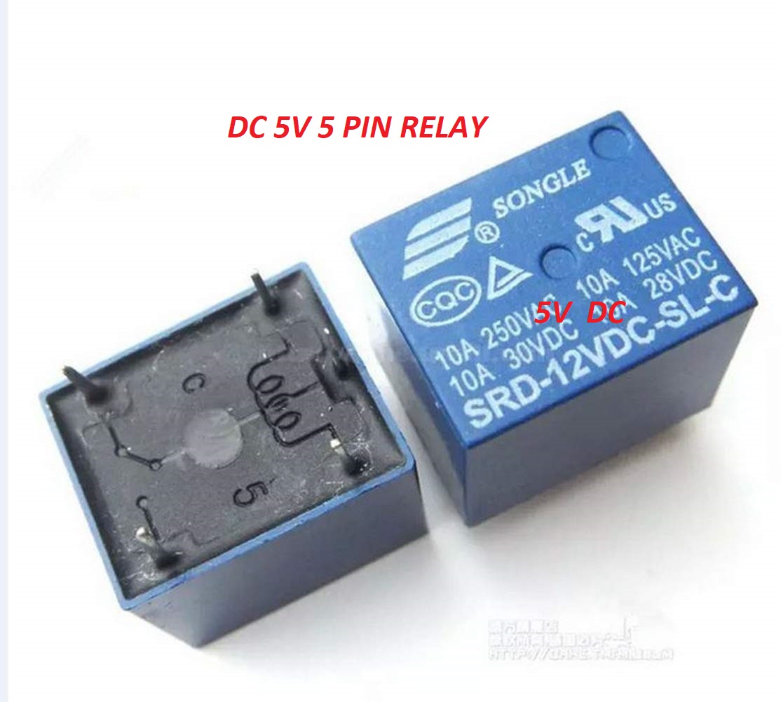 SONGLE Mini 5v1 DC Power Relay SRD-12VDC-SL-C PCB Type. 