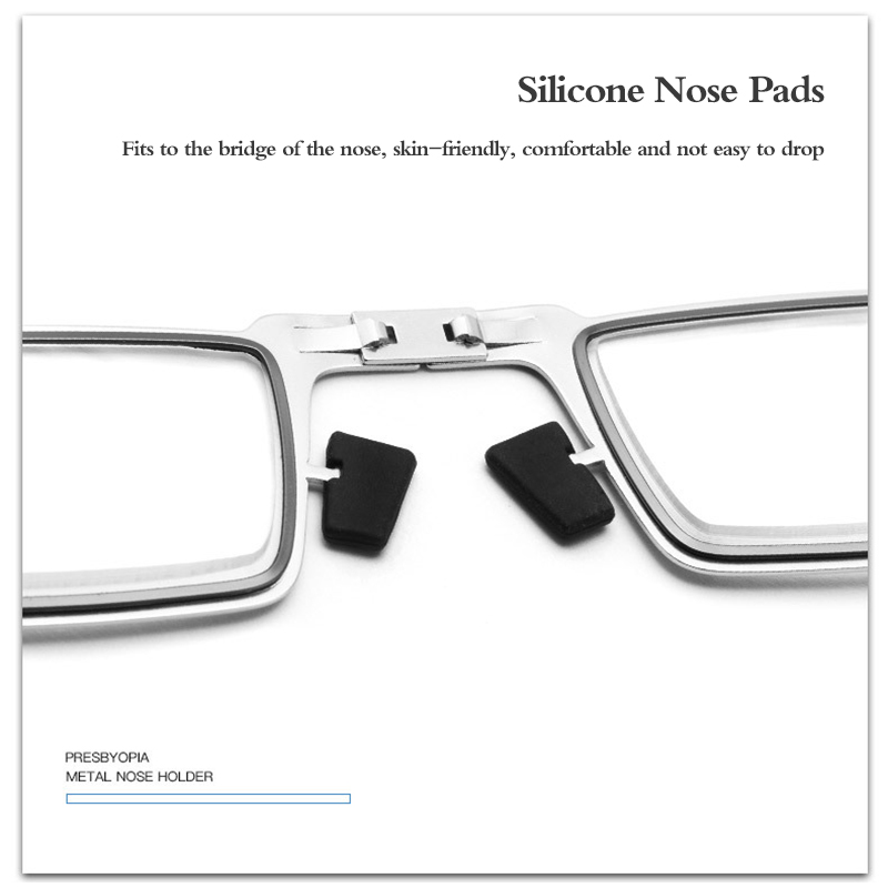 Folding Reading Glasses Metal Rectangular Women Men Hyperopia Foldable Eyeglasses Diopte From +100 To +400. 