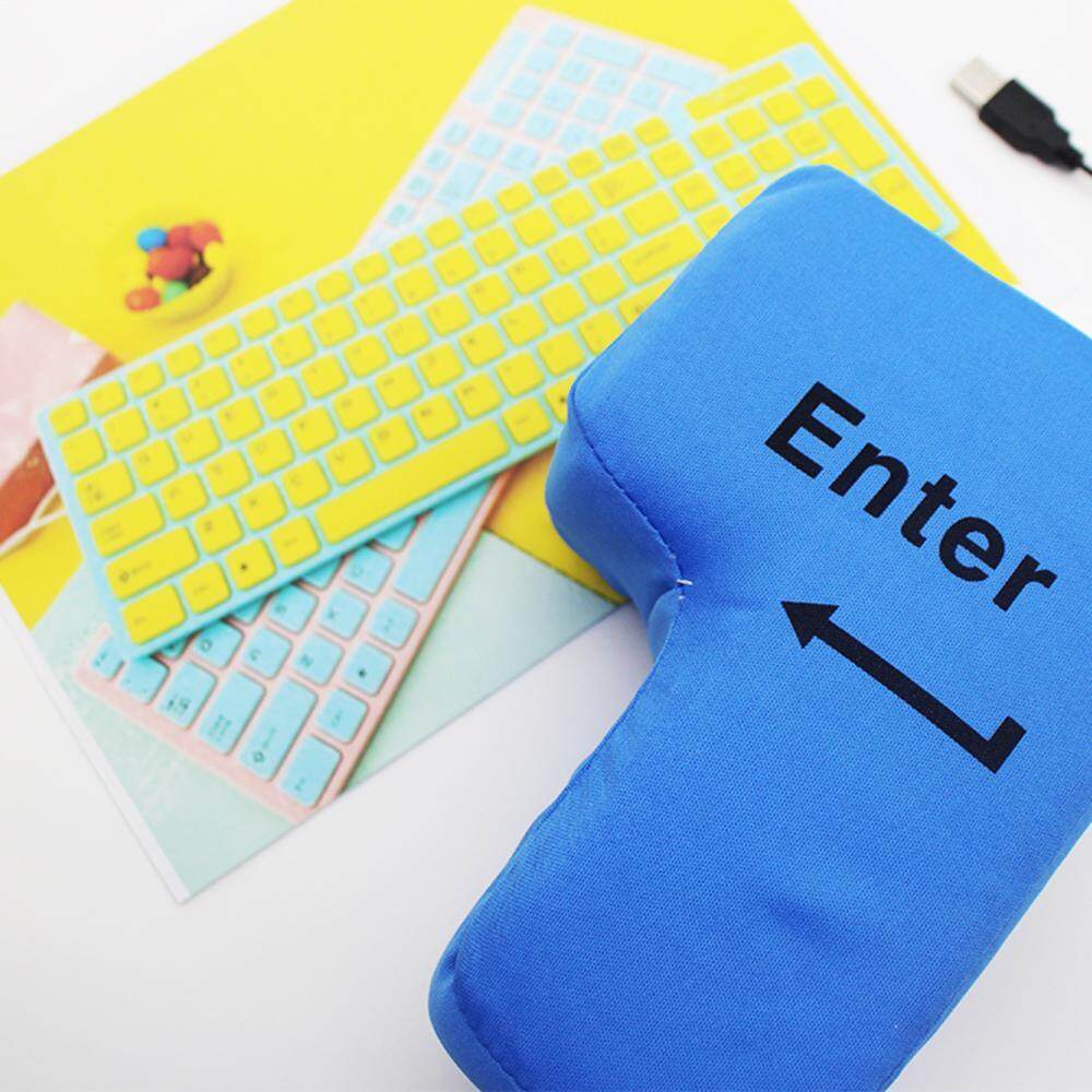 Big Enter Key Throw Pillows With USB Office Stress Relief Vent Noon Desktop Break Doll Toy. 